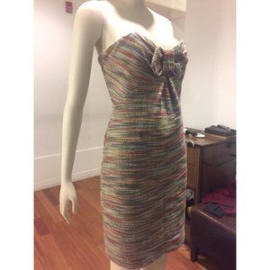 100% silk Unique strapless dress with Bow by Leona, Lauren Leonard, Size 4-6